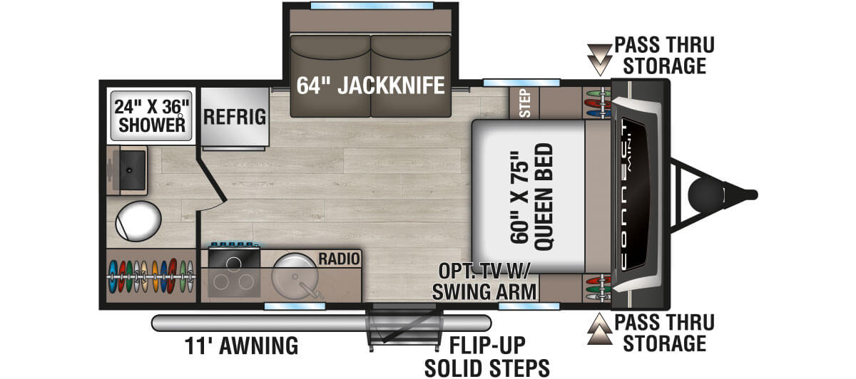 2027 KZ RV Connect Mini CM181RB Travel Trailer Floorplan