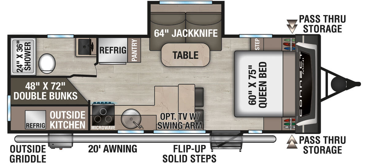 2027 KZ RV Connect Mini CM231BH Travel Trailer Floorplan