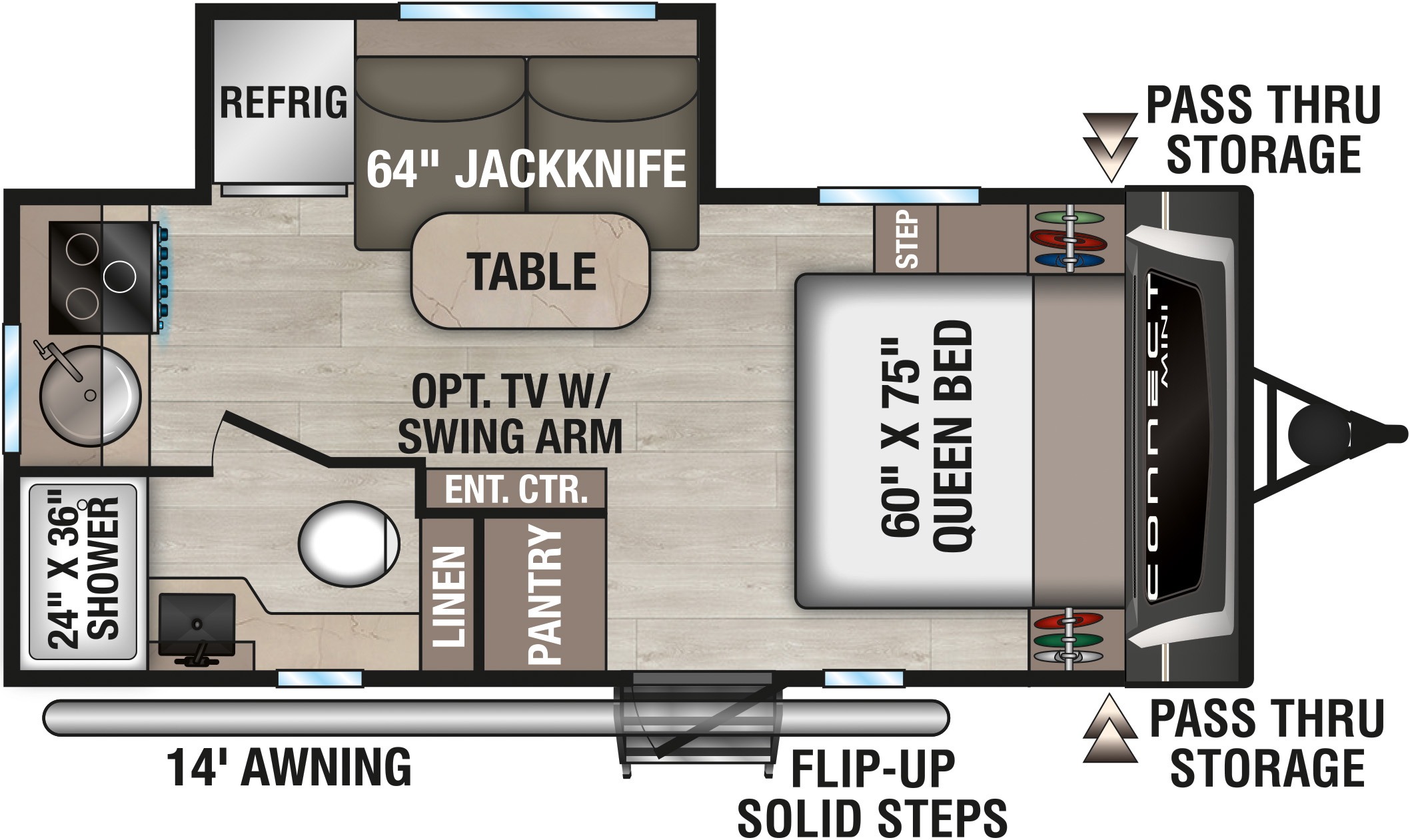 2027 KZ RV Connect Mini CM171RK Travel Trailer Floorplan