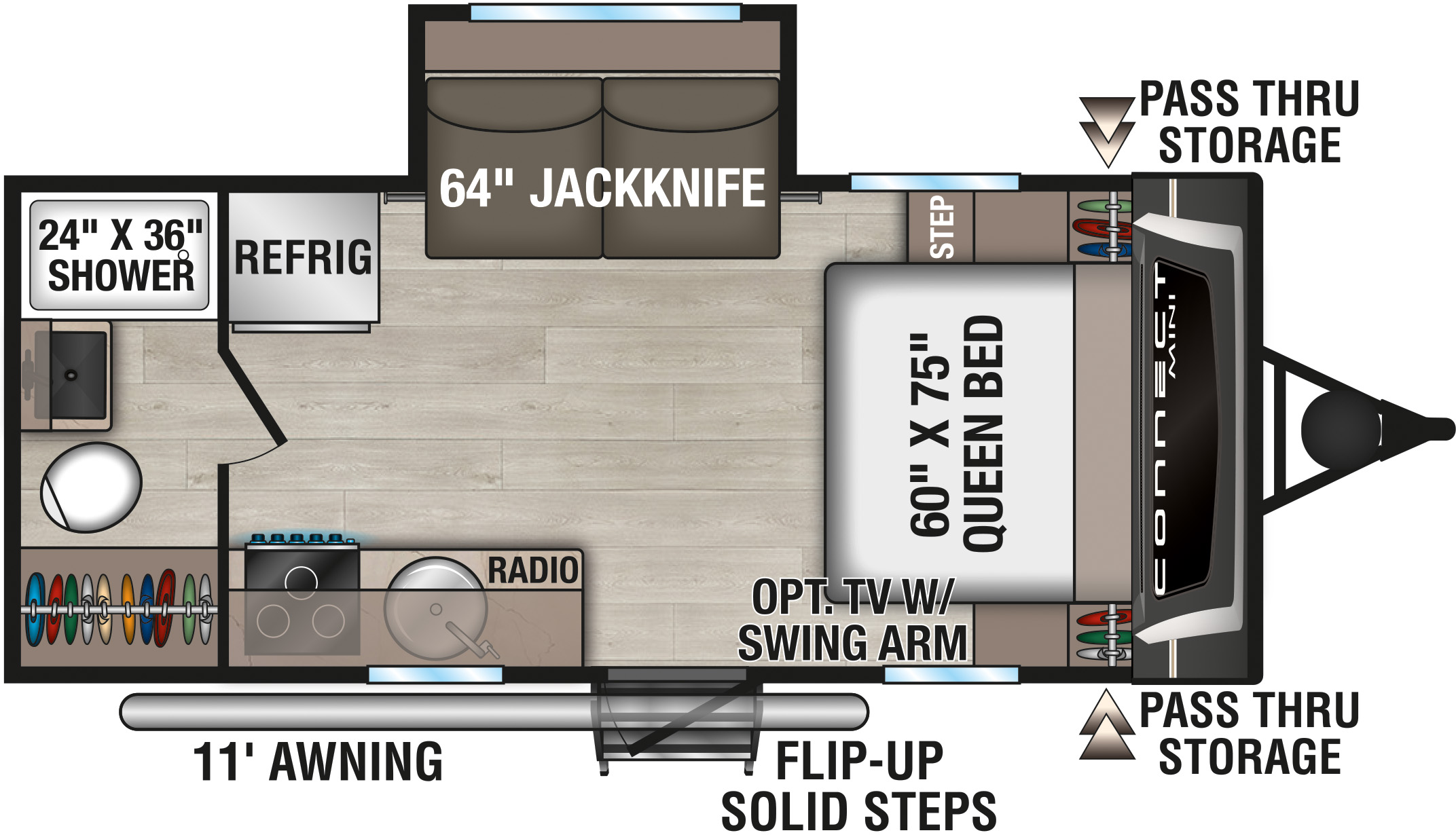 2027 KZ RV Connect Mini CM181RB Travel Trailer Floorplan