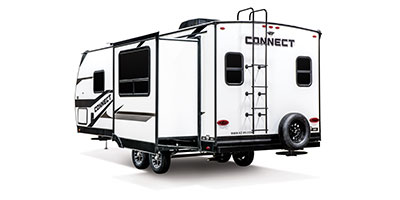 2024 KZ RV Connect SE C221RESE Travel Trailer Exterior Rear 3-4 Off Door Side with Slide Out