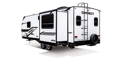 2024 KZ RV Connect SE C241RESE Travel Trailer Exterior Rear 3-4 Off Door Side with Slide Out