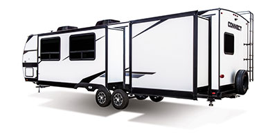 2024 KZ RV Connect SE C312BHKSE Travel Trailer Exterior Rear 3-4 Off Door Side with Slides Out