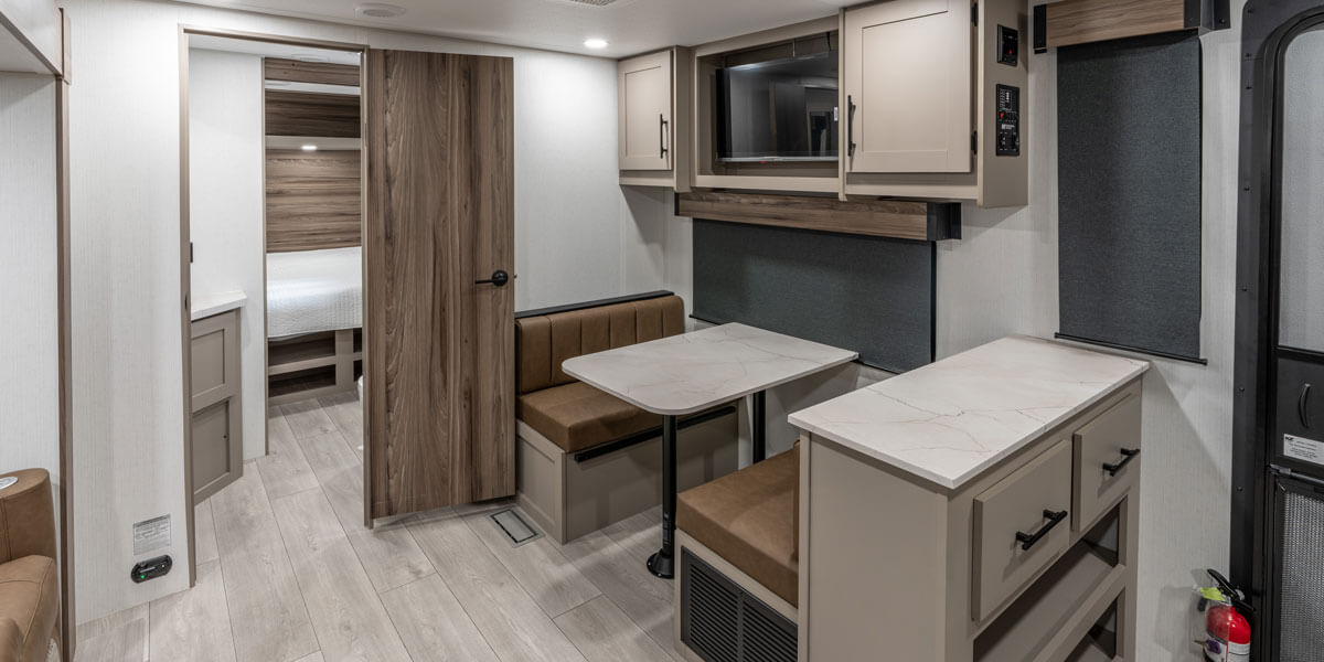 2026 KZ RV Connect SE C221RKSE Travel Trailer Living Room and Dinette