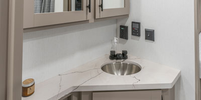 2026 KZ RV Connect SE C221RKSE Travel Trailer Mink Bathroom Vanity