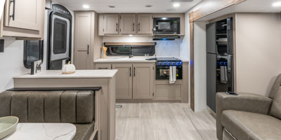 2026 KZ RV Connect SE C221RKSE Travel Trailer Mink Front to Back