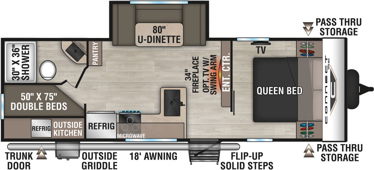 2027 KZ RV Connect SE C241BHKSE Travel Trailer Floorplan