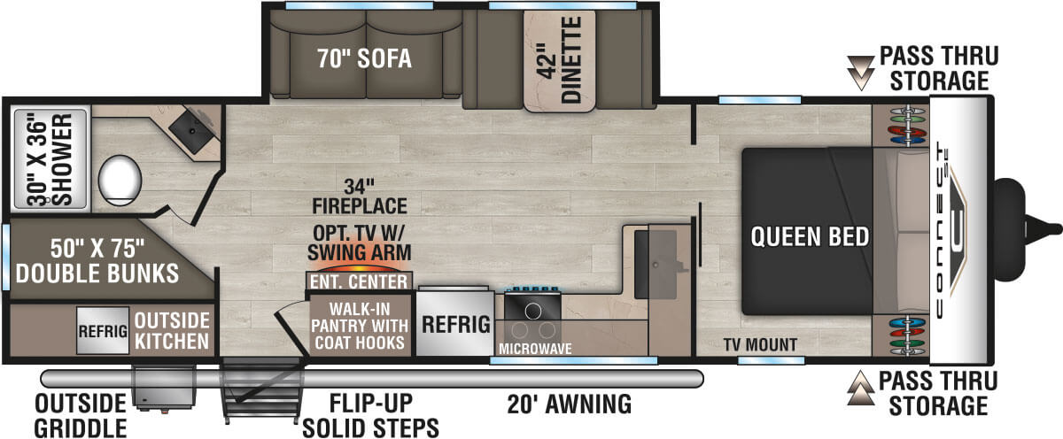 2027 KZ RV Connect SE C271BHKSE Travel Trailer Floorplan