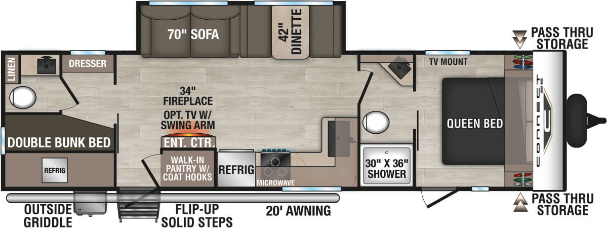 2027 KZ RV Connect SE C301BHKSE Travel Trailer Floorplan