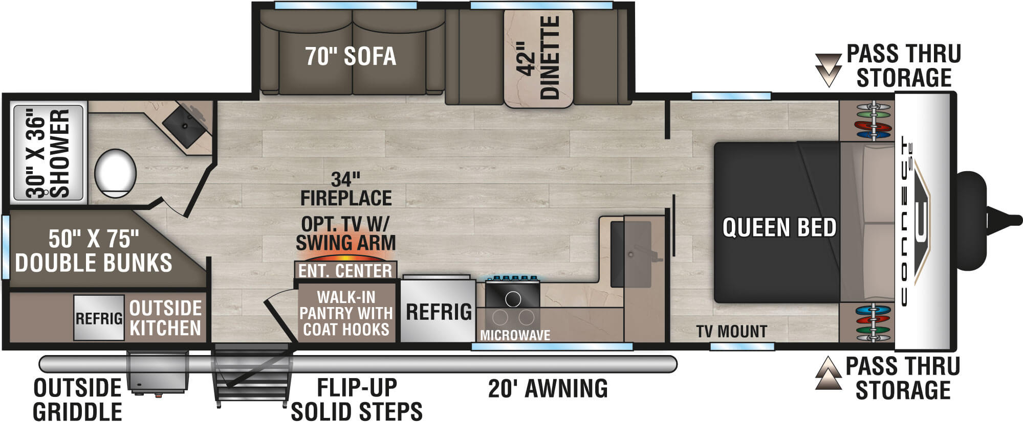 2027 KZ RV Connect SE C271BHKSE Travel Trailer Floorplan
