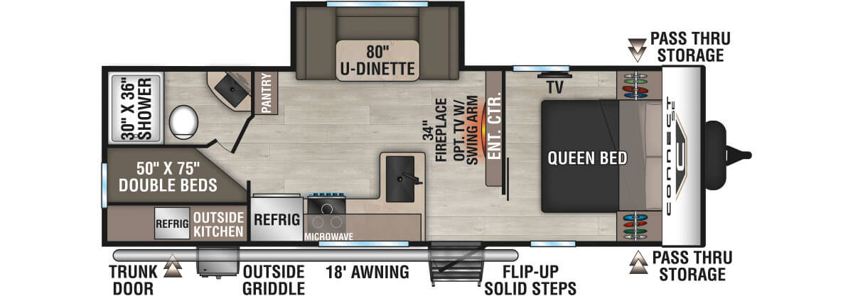 2027 KZ RV Connect SE C241BHKSE Travel Trailer Floorplan