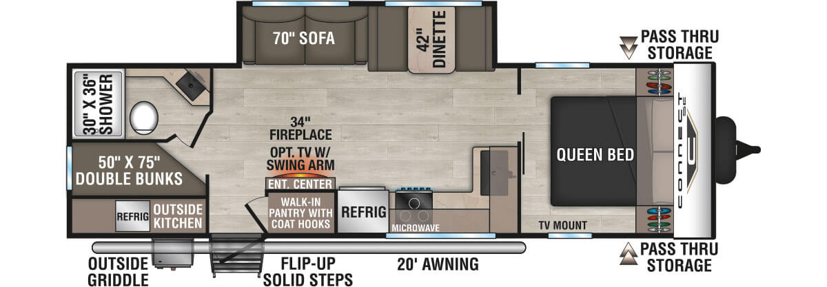 2027 KZ RV Connect SE C271BHKSE Travel Trailer Floorplan