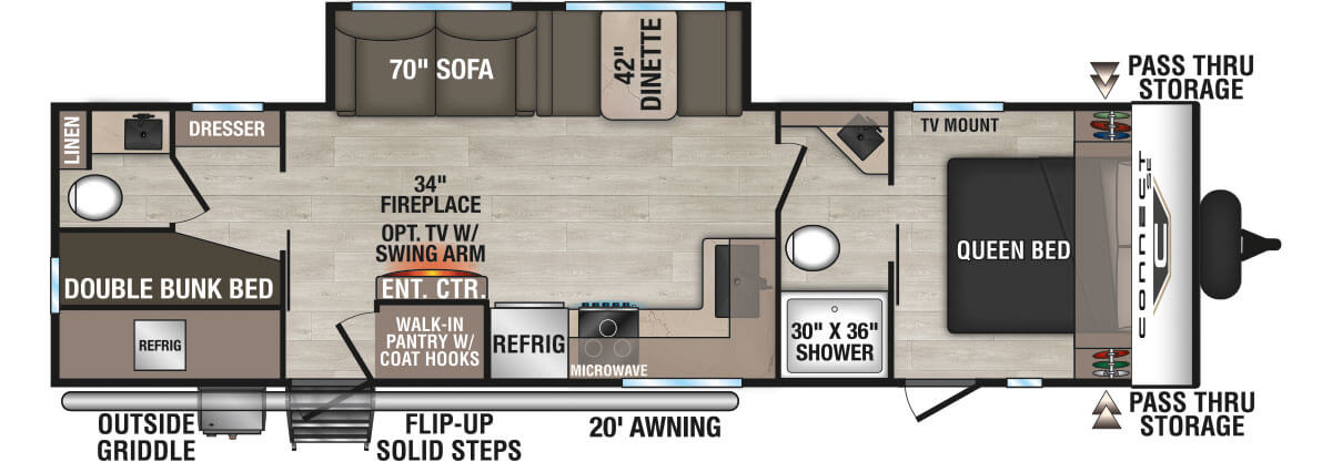 2027 KZ RV Connect SE C301BHKSE Travel Trailer Floorplan