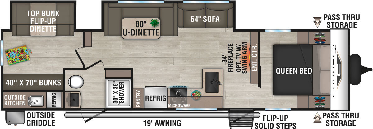 2027 KZ RV Connect SE C312BHKSE Travel Trailer Floorplan
