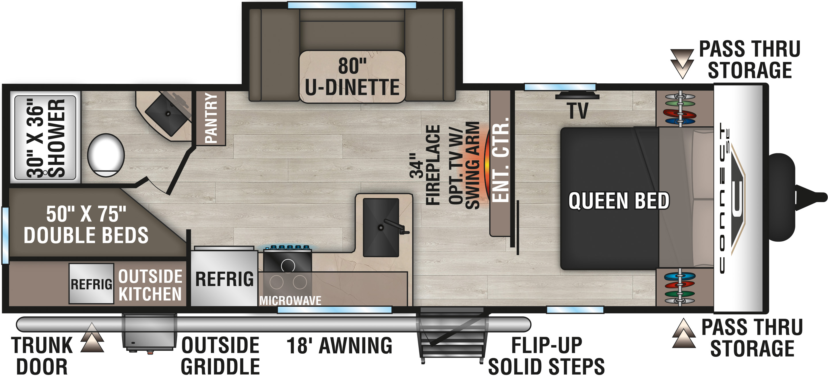 2027 KZ RV Connect SE C241BHKSE Travel Trailer Floorplan