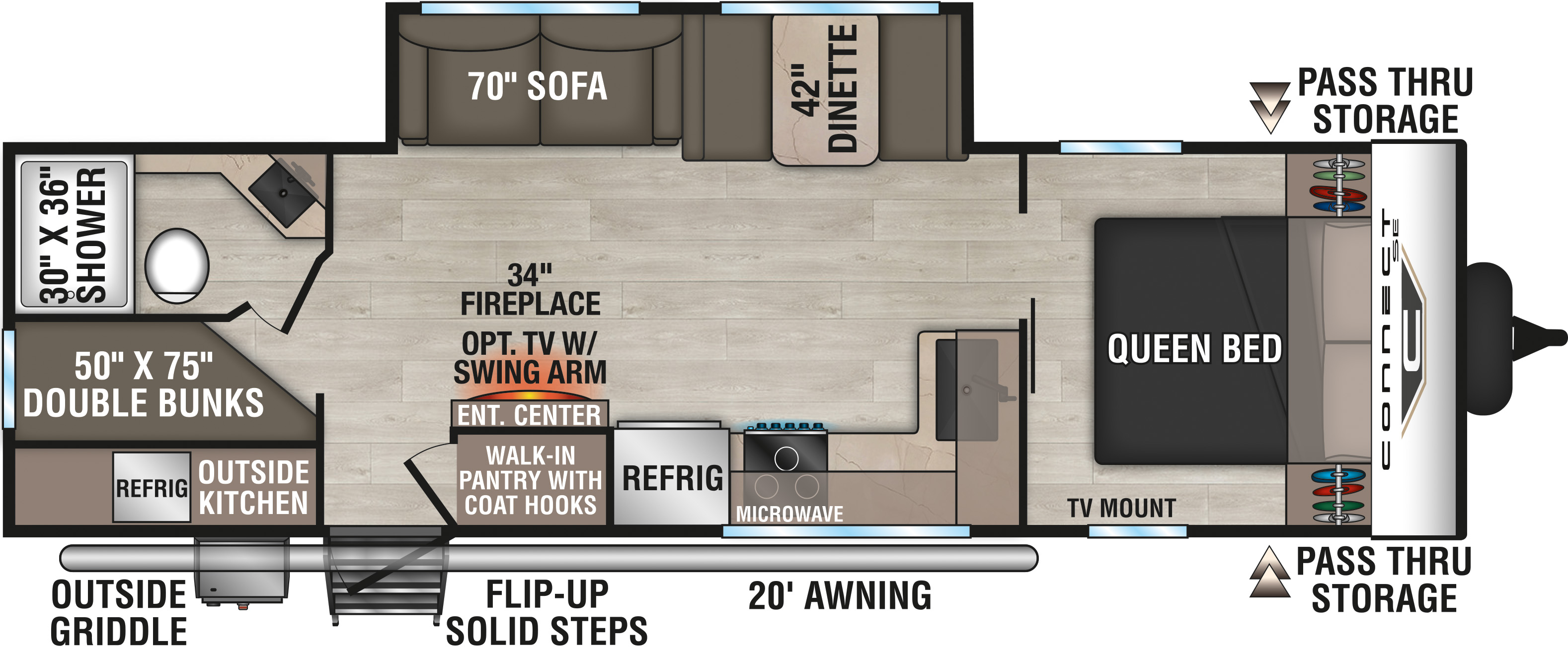 2027 KZ RV Connect SE C271BHKSE Travel Trailer Floorplan