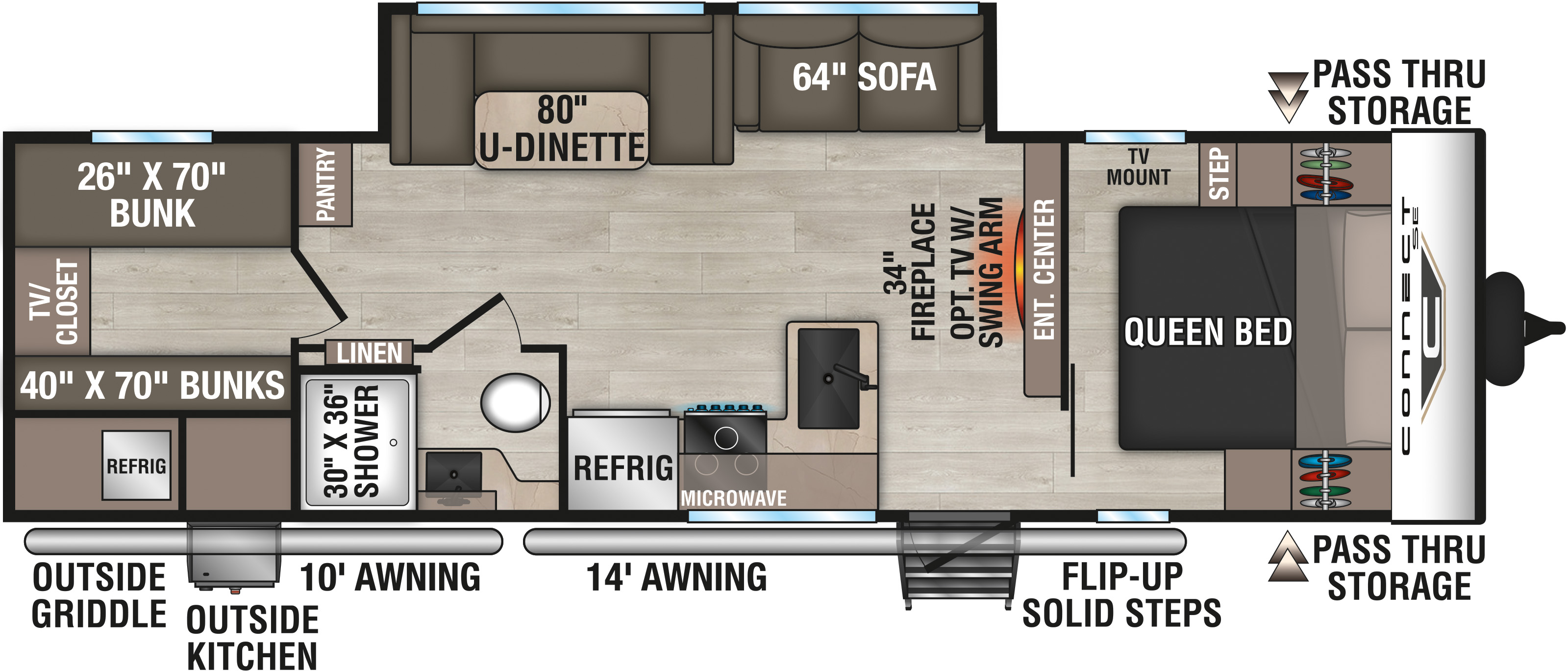 2027 KZ RV Connect SE C281BHKSE Travel Trailer Floorplan
