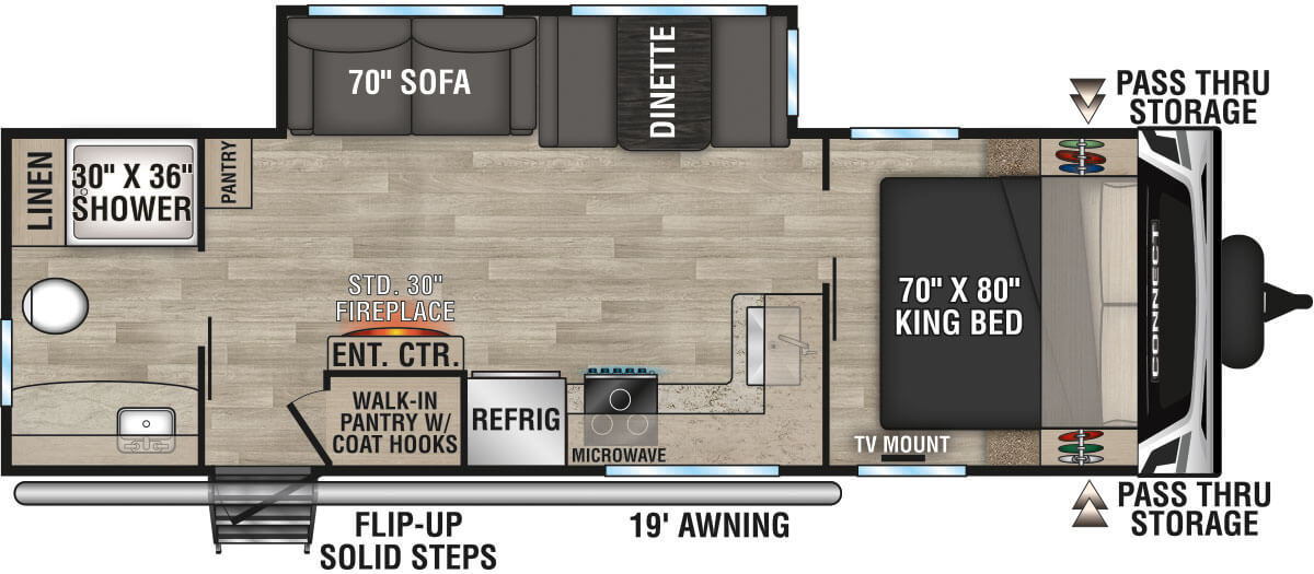 2023 KZ RV Connect C261RB Travel Trailer Floorplan