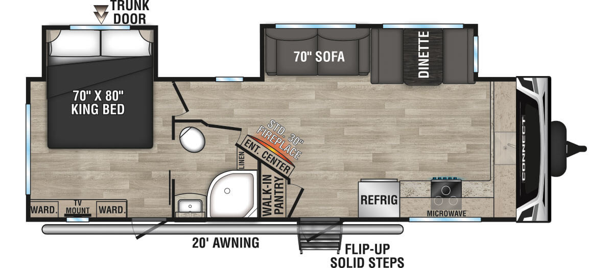 2023 KZ RV Connect C272FK Travel Trailer Floorplan