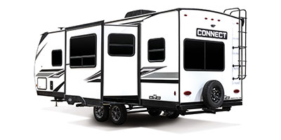 2023 KZ RV Connect C241RLK Travel Trailer Exterior Rear 3-4 Off Door Side with Slide Out
