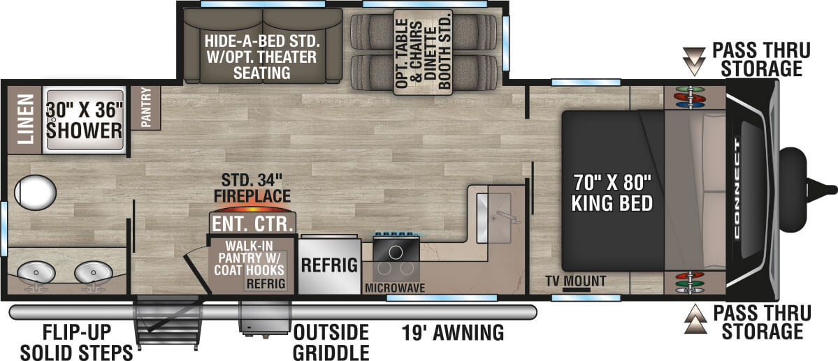 2024 KZ RV Connect C261RB Travel Trailer Floorplan