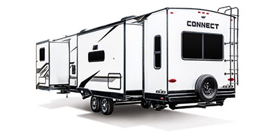 2024 KZ RV Connect C313MK Travel Trailer Exterior Rear 3-4 Off Door Side with Slides Out