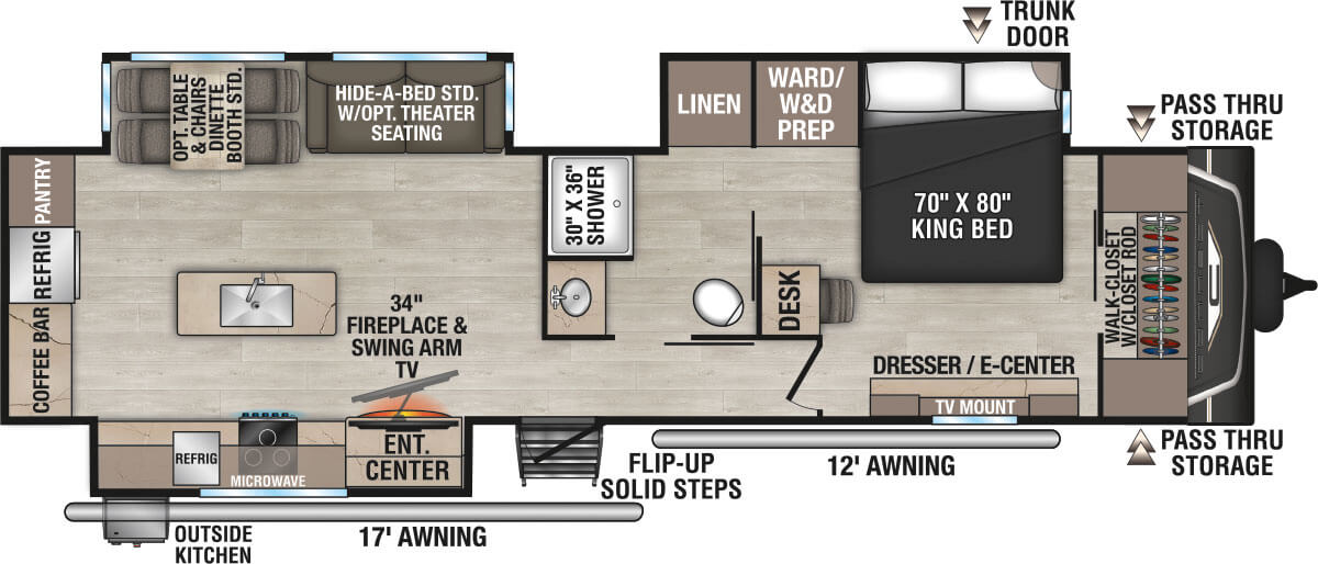 2026 KZ RV Connect C333RLK Travel Trailer Floorplan