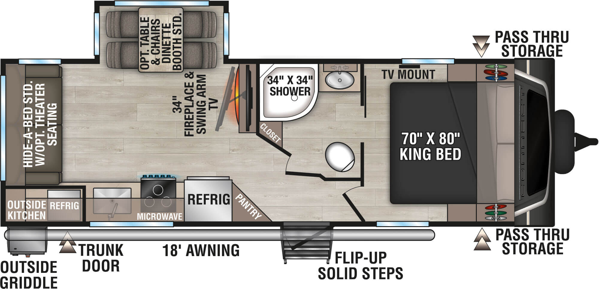 2026 KZ RV Connect C241RLK Travel Trailer Floorplan