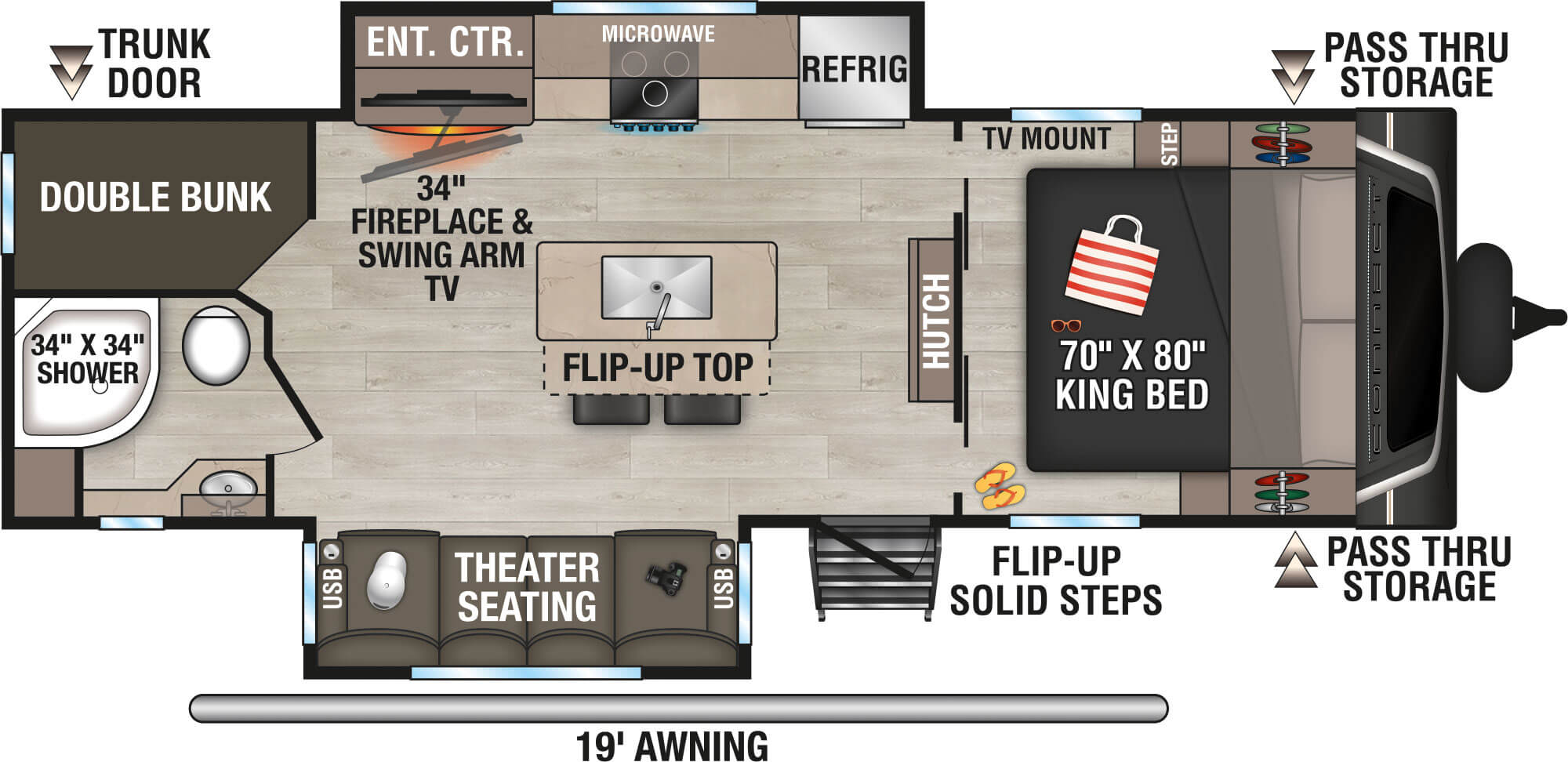 2026 KZ RV Connect C252BH Travel Trailer Floorplan