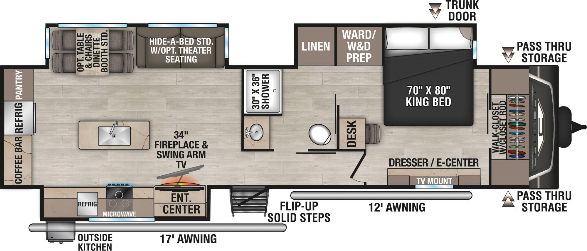 2026 KZ RV Connect C333RLK Travel Trailer Floorplan