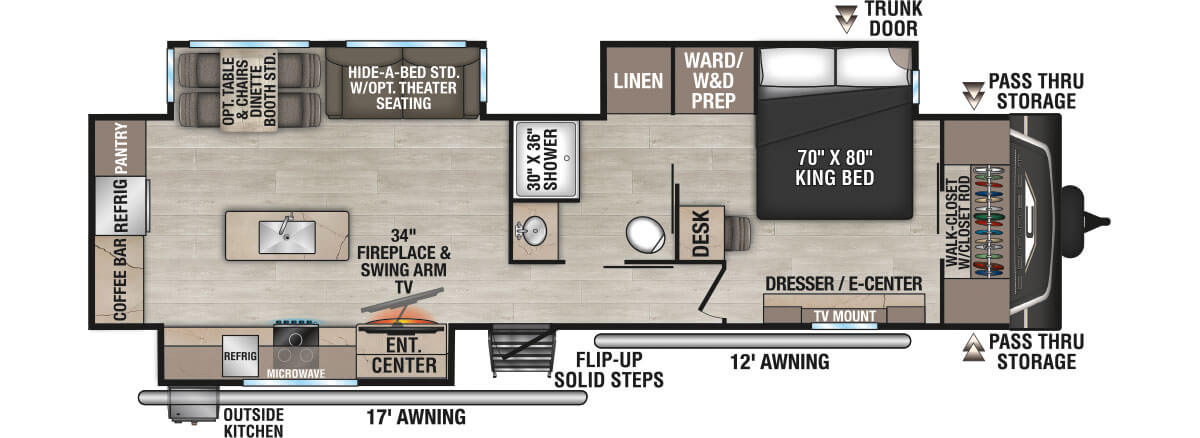 2026 KZ RV Connect C333RLK Travel Trailer Floorplan