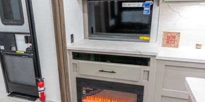 2026 KZ RV Connect C333RLK Travel Trailer Entertainment Center Fireplace and Television