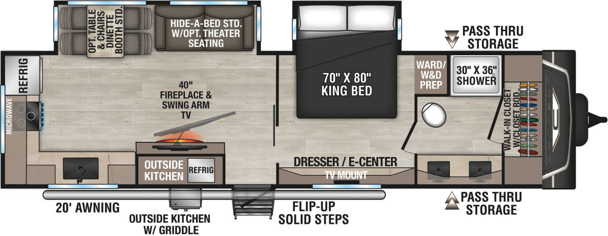 2027 KZ RV Connect C302FBK Travel Trailer Floorplan