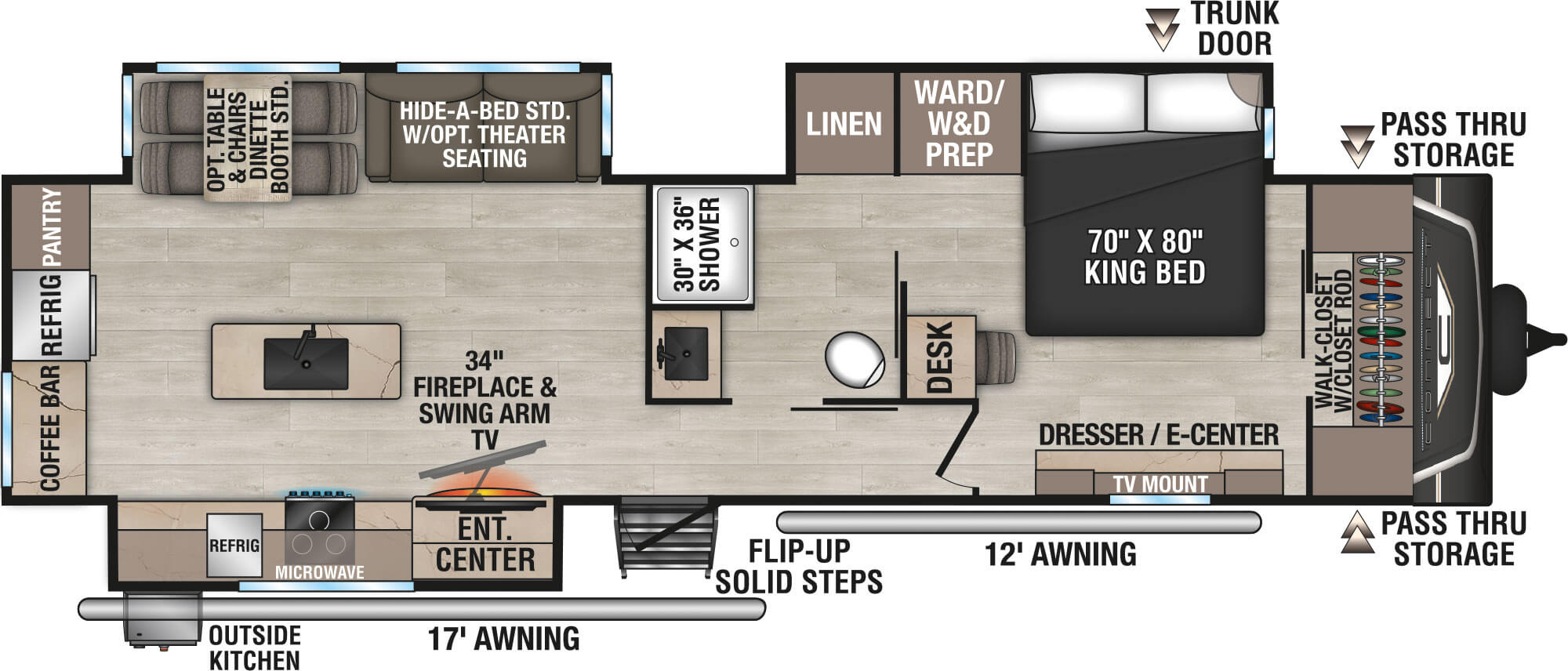2027 KZ RV Connect C333RLK Travel Trailer Floorplan