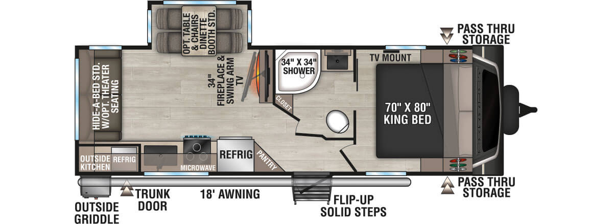 2027 KZ RV Connect C241RLK Travel Trailer Floorplan