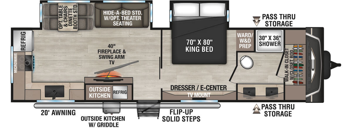 2027 KZ RV Connect C302FBK Travel Trailer Floorplan