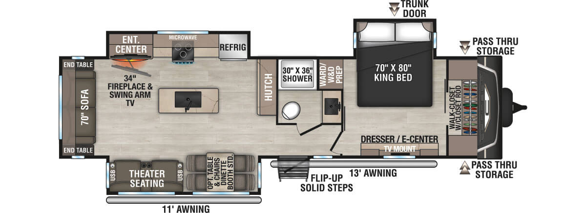 2027 KZ RV Connect C313MK Travel Trailer Floorplan
