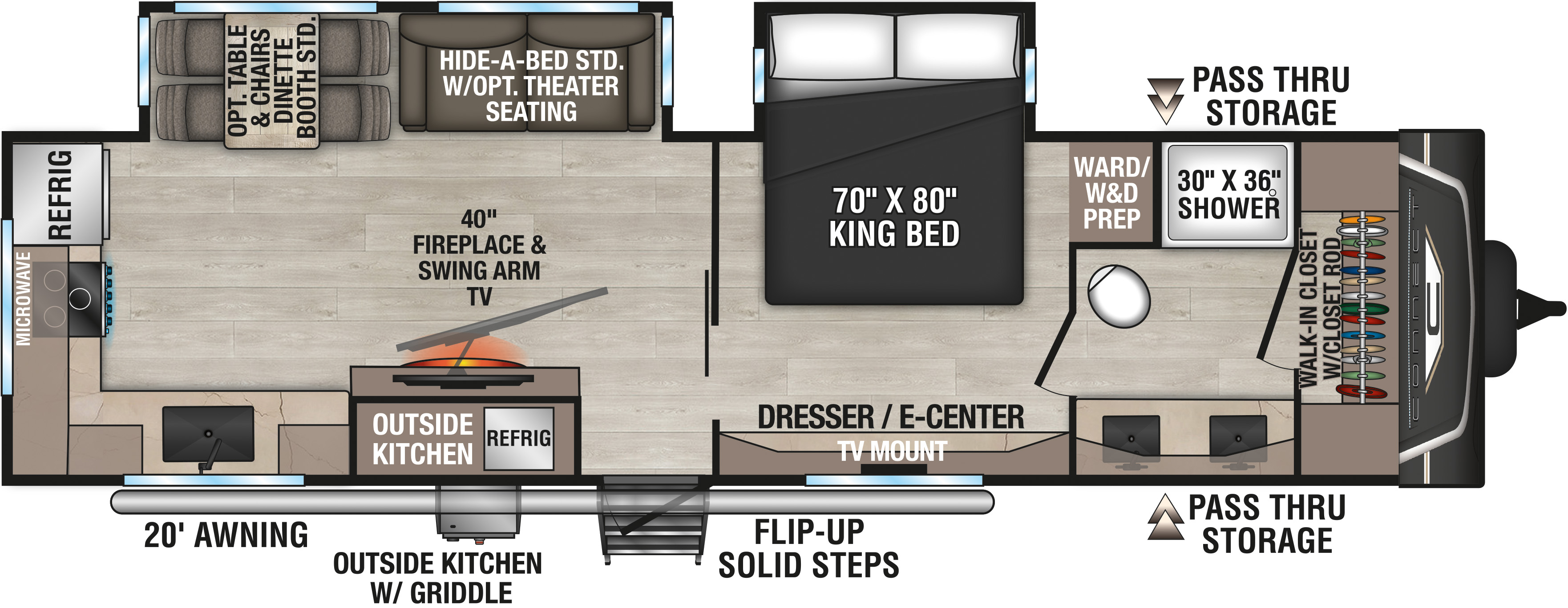 2027 KZ RV Connect C302FBK Travel Trailer Floorplan