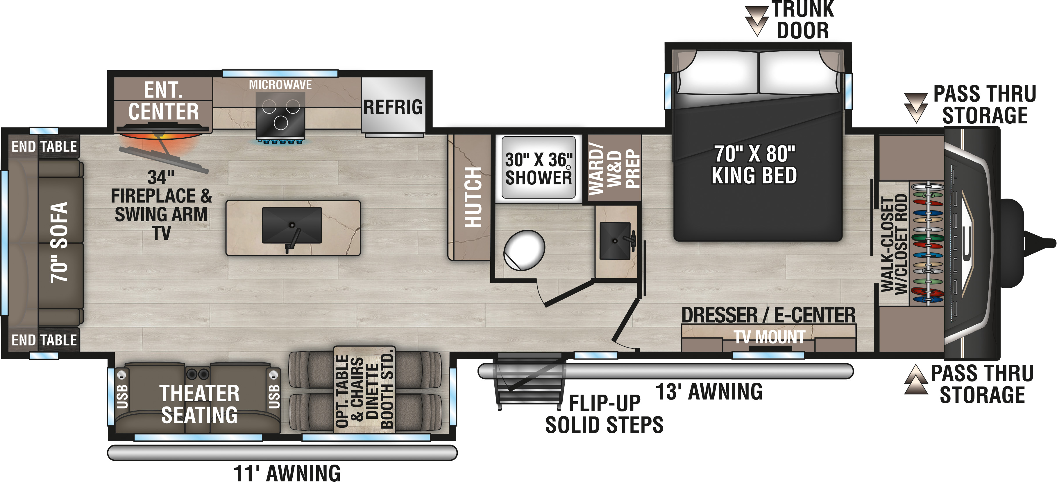2027 KZ RV Connect C313MK Travel Trailer Floorplan