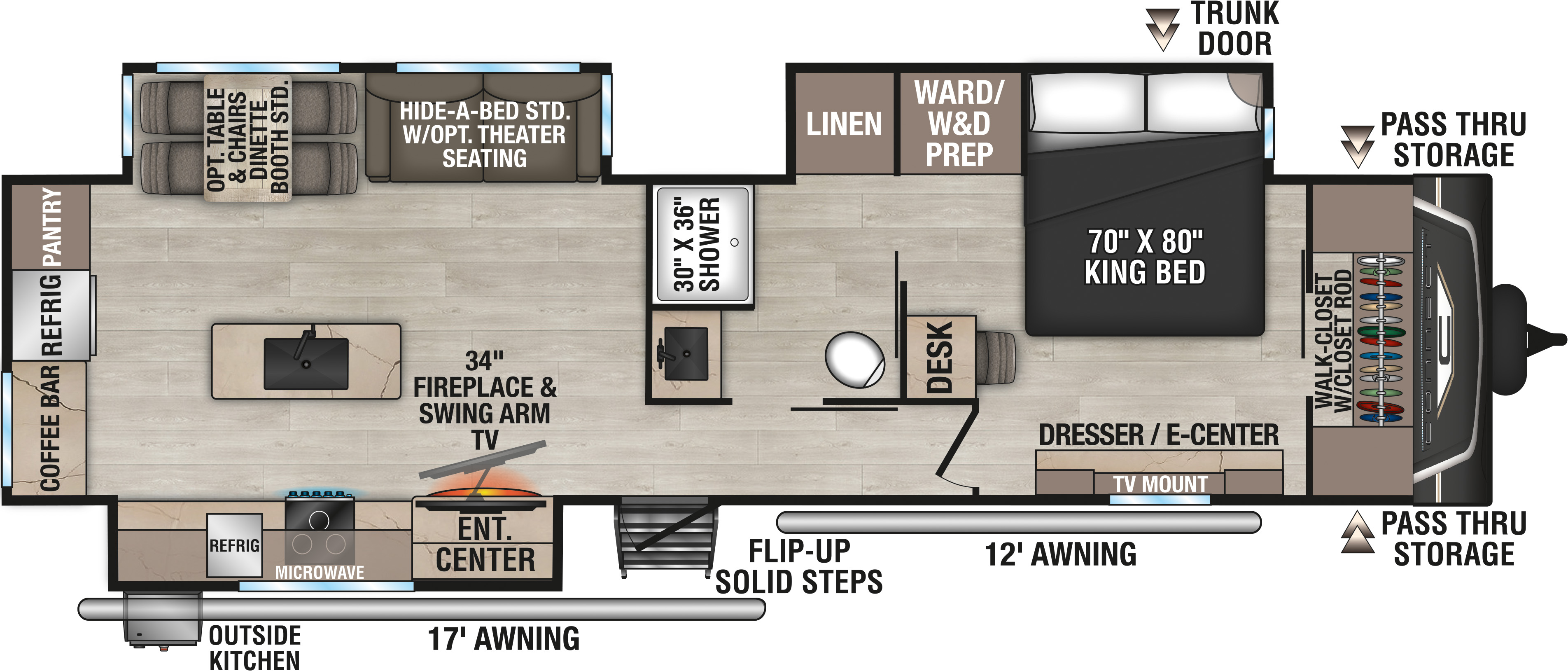 2027 KZ RV Connect C333RLK Travel Trailer Floorplan