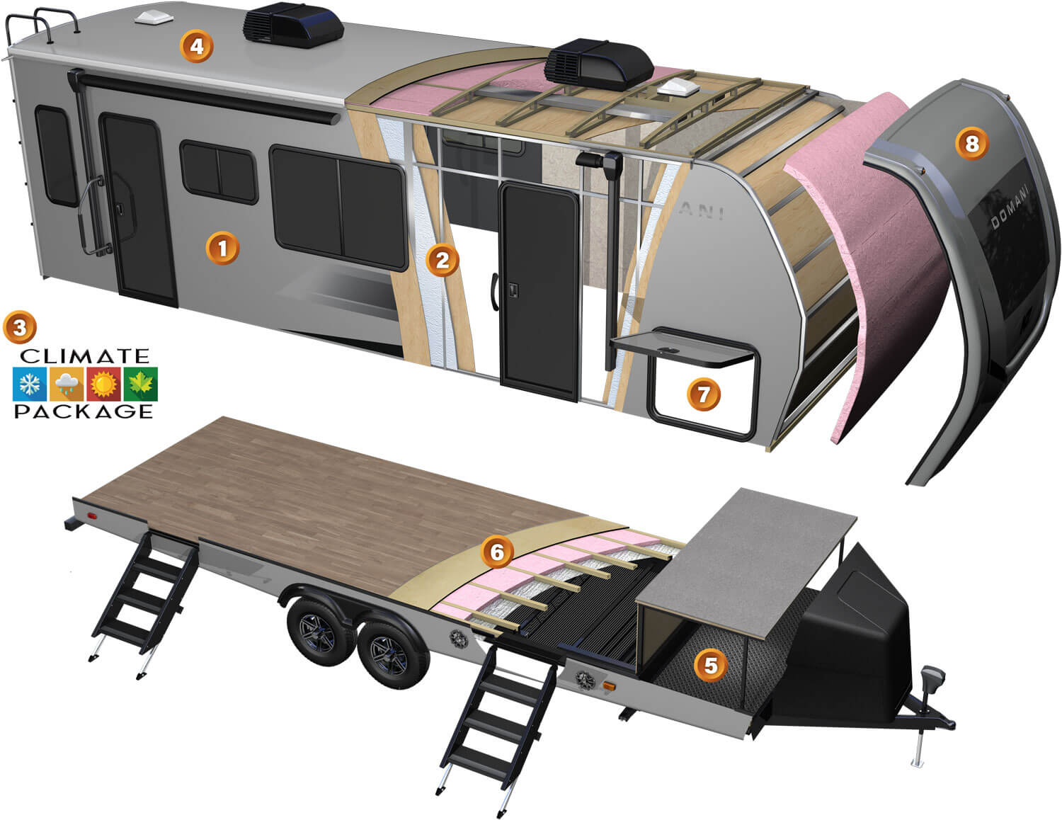 2026 KZ RV Domani All New Travel Trailer Cutaway