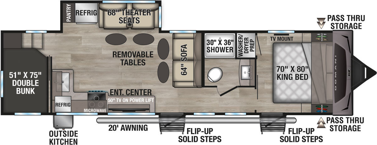 2026 KZ RV Domani DM311BH Travel Trailer Floorplan