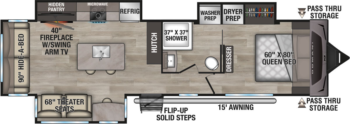 2026 KZ RV Domani DM323RL Travel Trailer Floorplan
