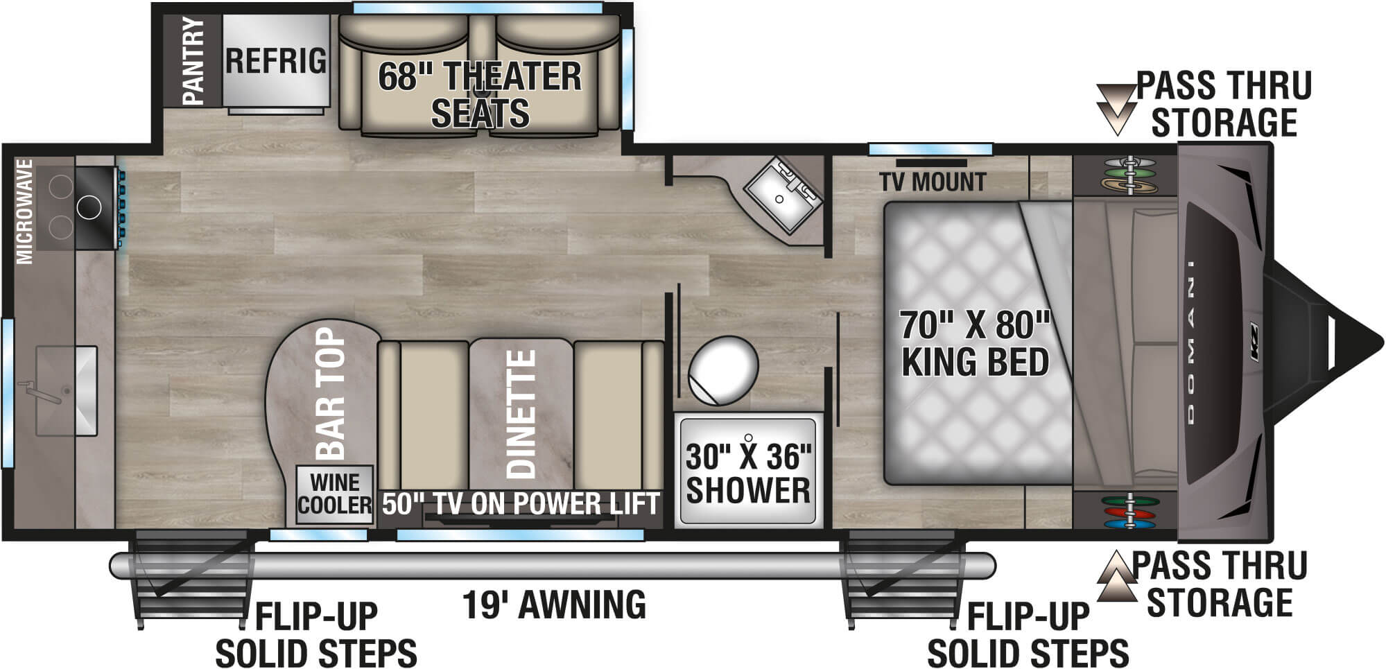 2026 KZ RV Domani DM241ML Travel Trailer Floorplan