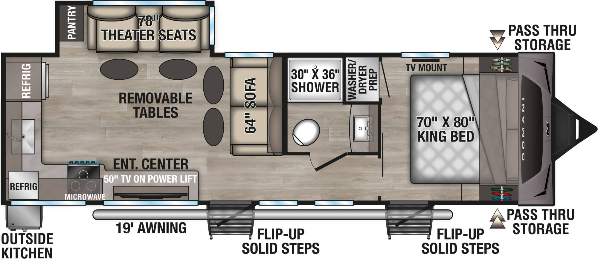 2026 KZ RV Domani DM281ML Travel Trailer Floorplan