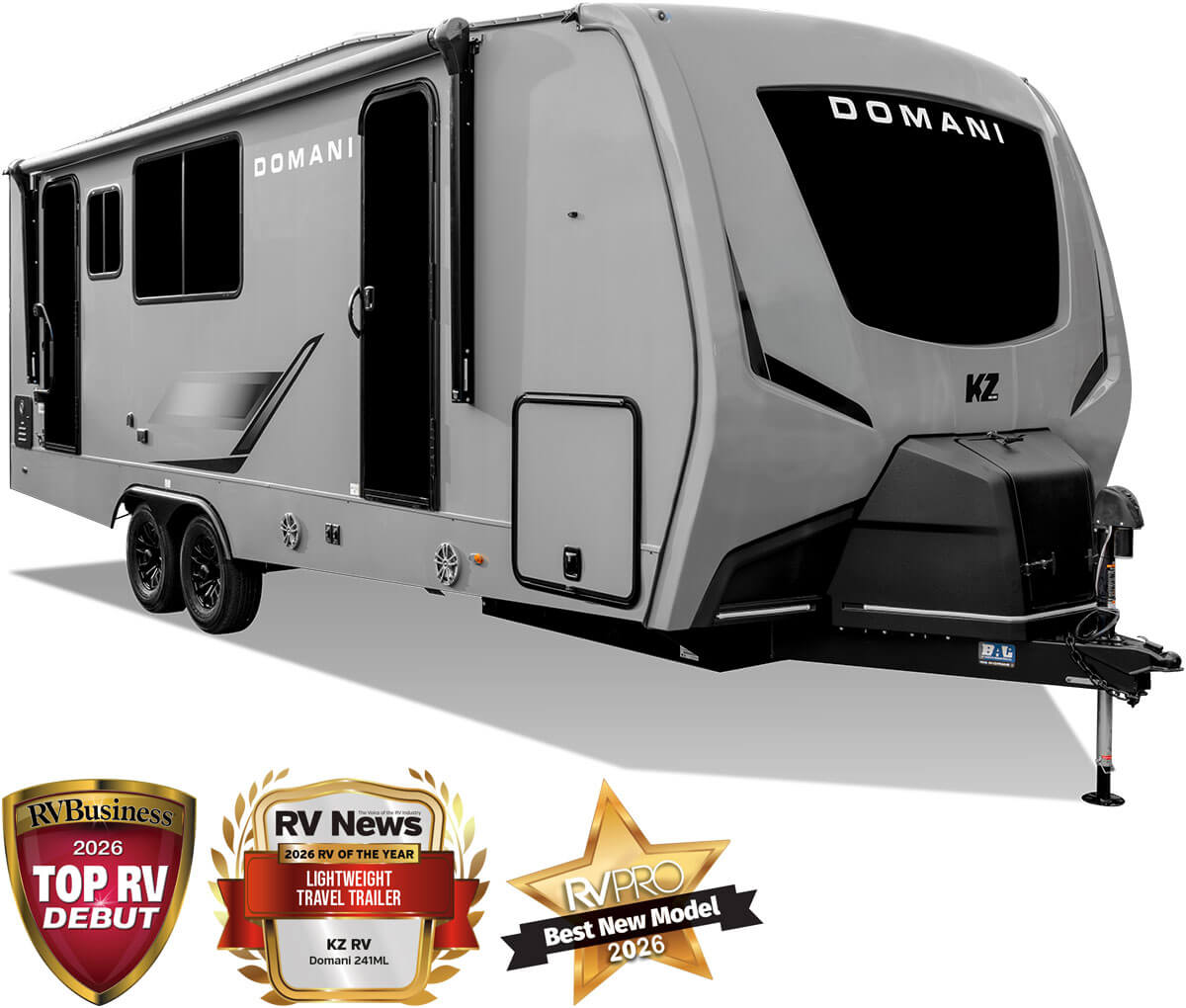 2026 KZ RV Domani RV Business Top RV Debut, RV Pro Best New Model and RV News RV of the Year Award Winning Travel Trailer