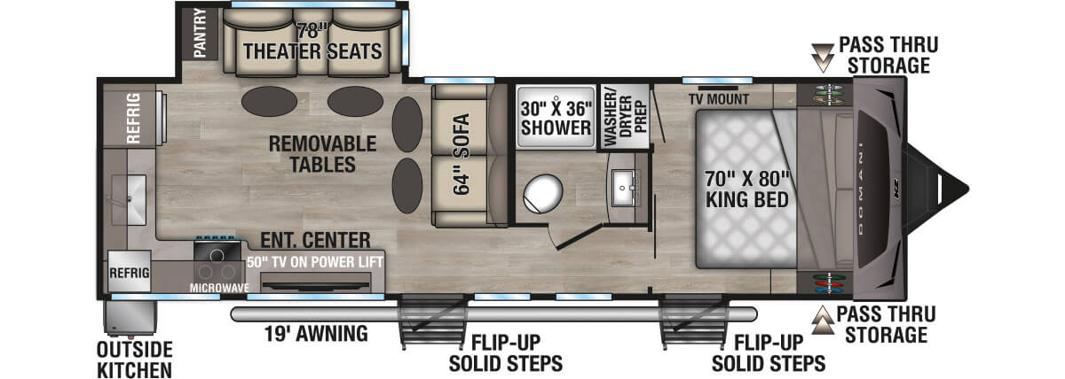 2026 KZ RV Domani DM281ML Travel Trailer Floorplan
