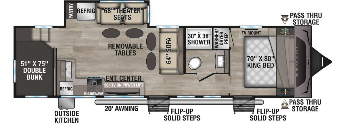 2026 KZ RV Domani DM311BH Travel Trailer Floorplan
