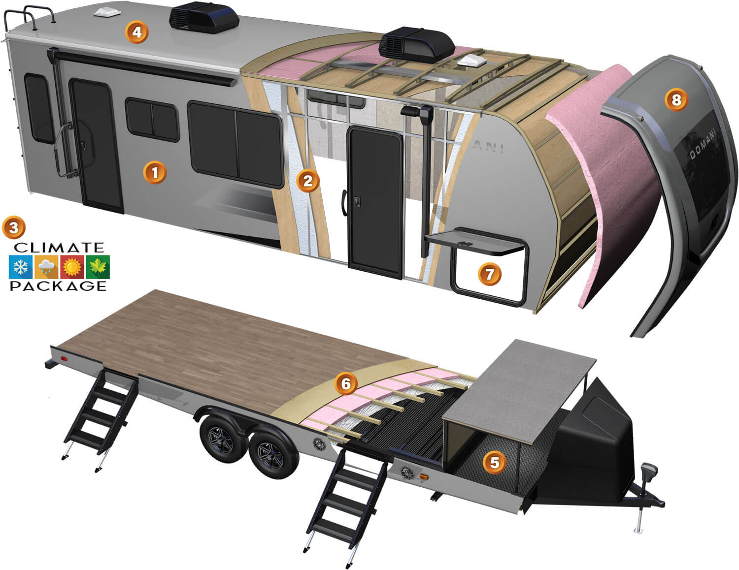 2027 KZ RV Domani All New Travel Trailer Cutaway