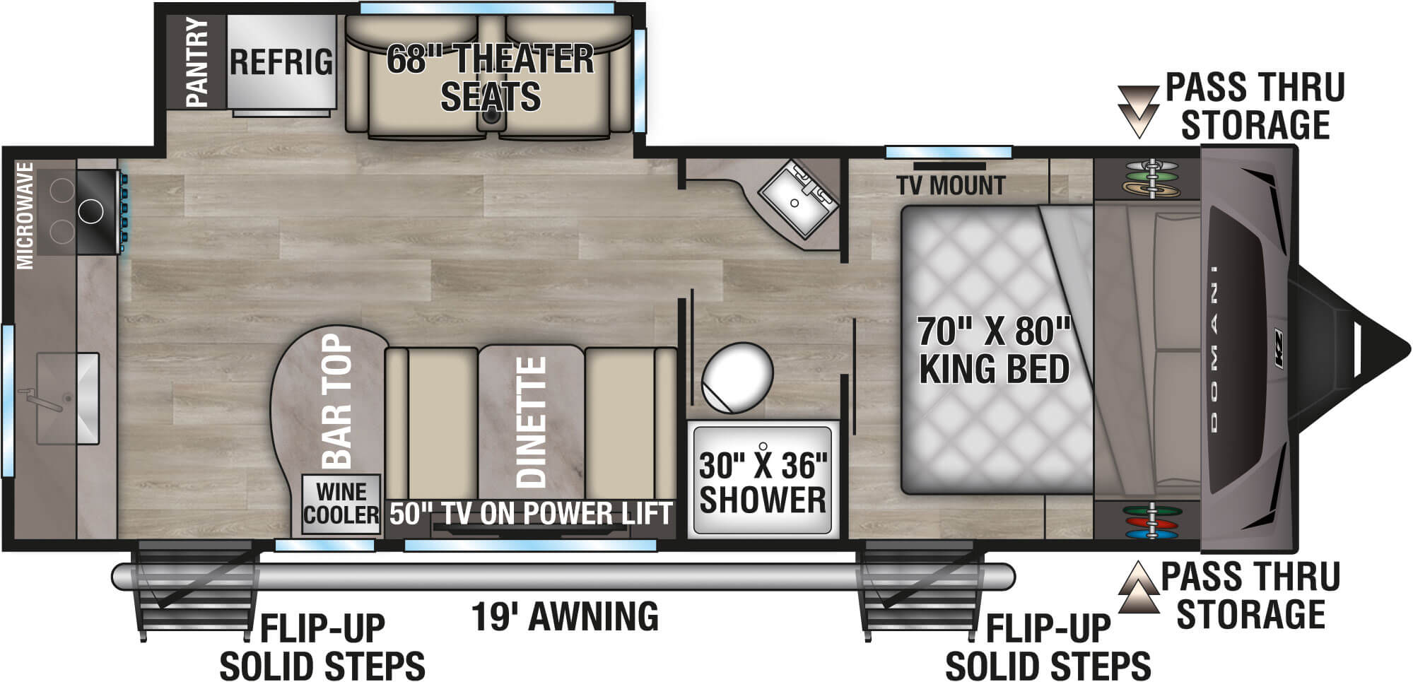 2027 KZ RV Domani DM241ML Travel Trailer Floorplan